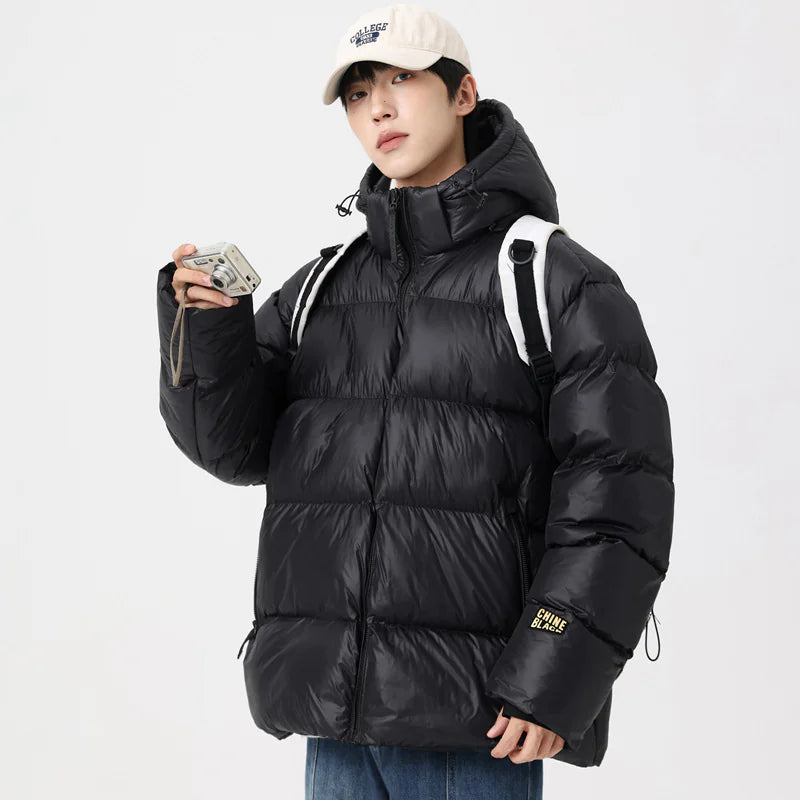 Men's Fashion Simple Cotton-padded Jacket Graphene Plus Size Coat Top - My Store