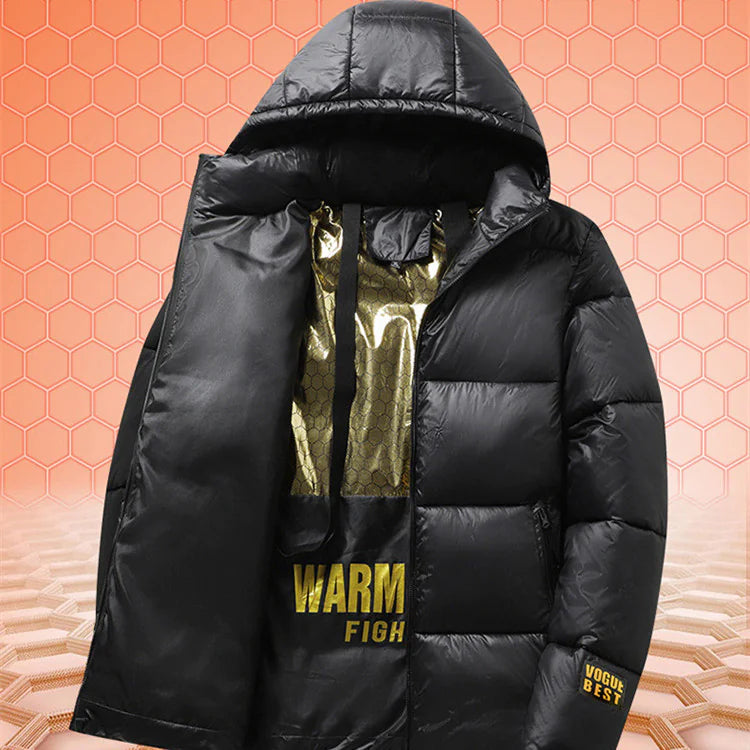 Men's Fashion Simple Cotton-padded Jacket Graphene Plus Size Coat Top - My Store